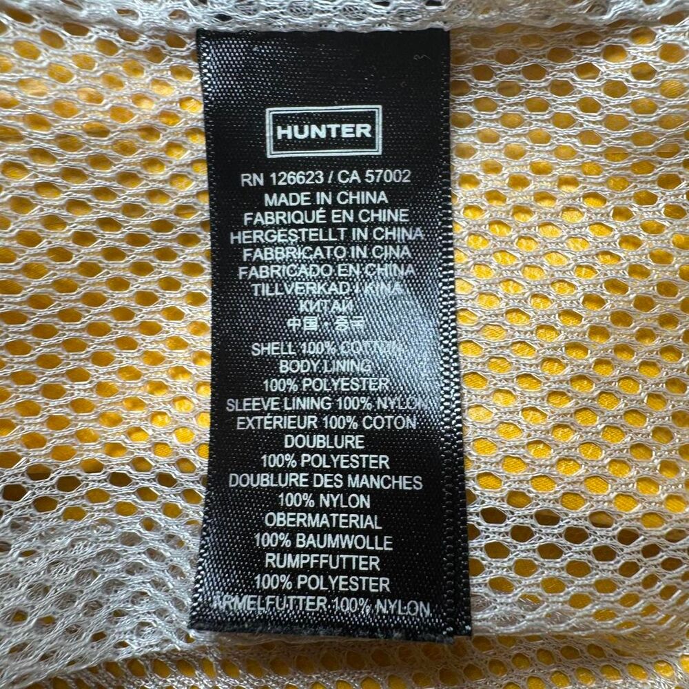 Hunter Yellow Hooded Utility Rain Jacket - Picture 5 of 13